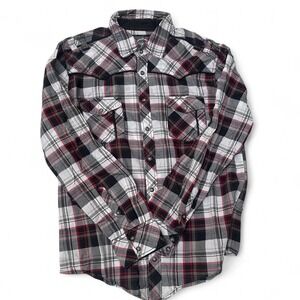 Bke red and black plaid flannel